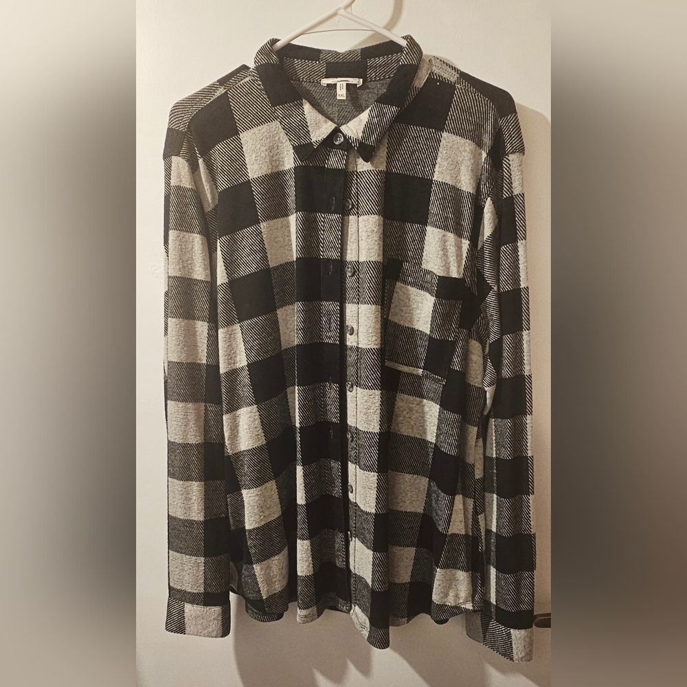 Maurices Black and White Plaid Women's Shirt